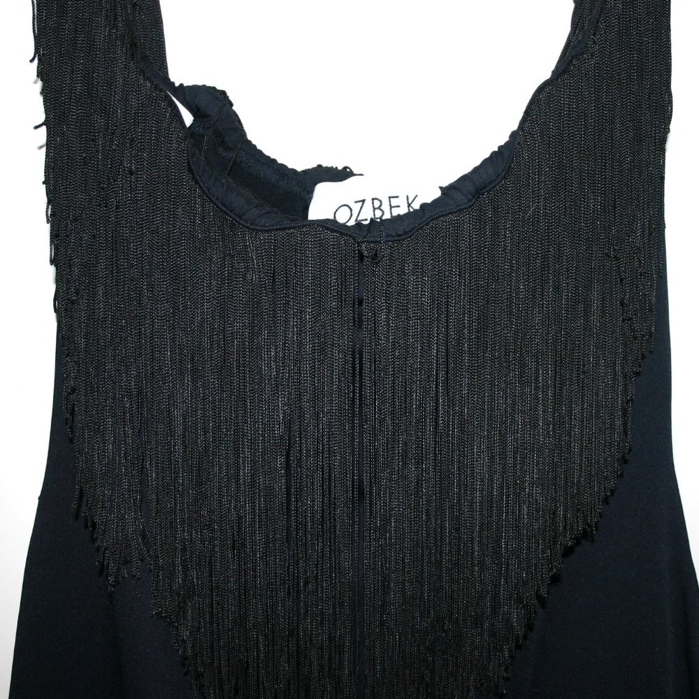 OZBEK Black Fringe Cocktail/Party Dress Made in Italy Size 6 Vintage Worn Once